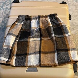PatPat Plaid Skirt in Black, Brown, and White